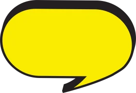 Sunny Yellow Speech Bubble Clipart with Bold Black Outline Design
