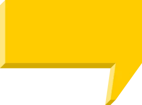 Bold Sunshine Yellow Speech Bubble Clipart Design Element with Sharp Edge