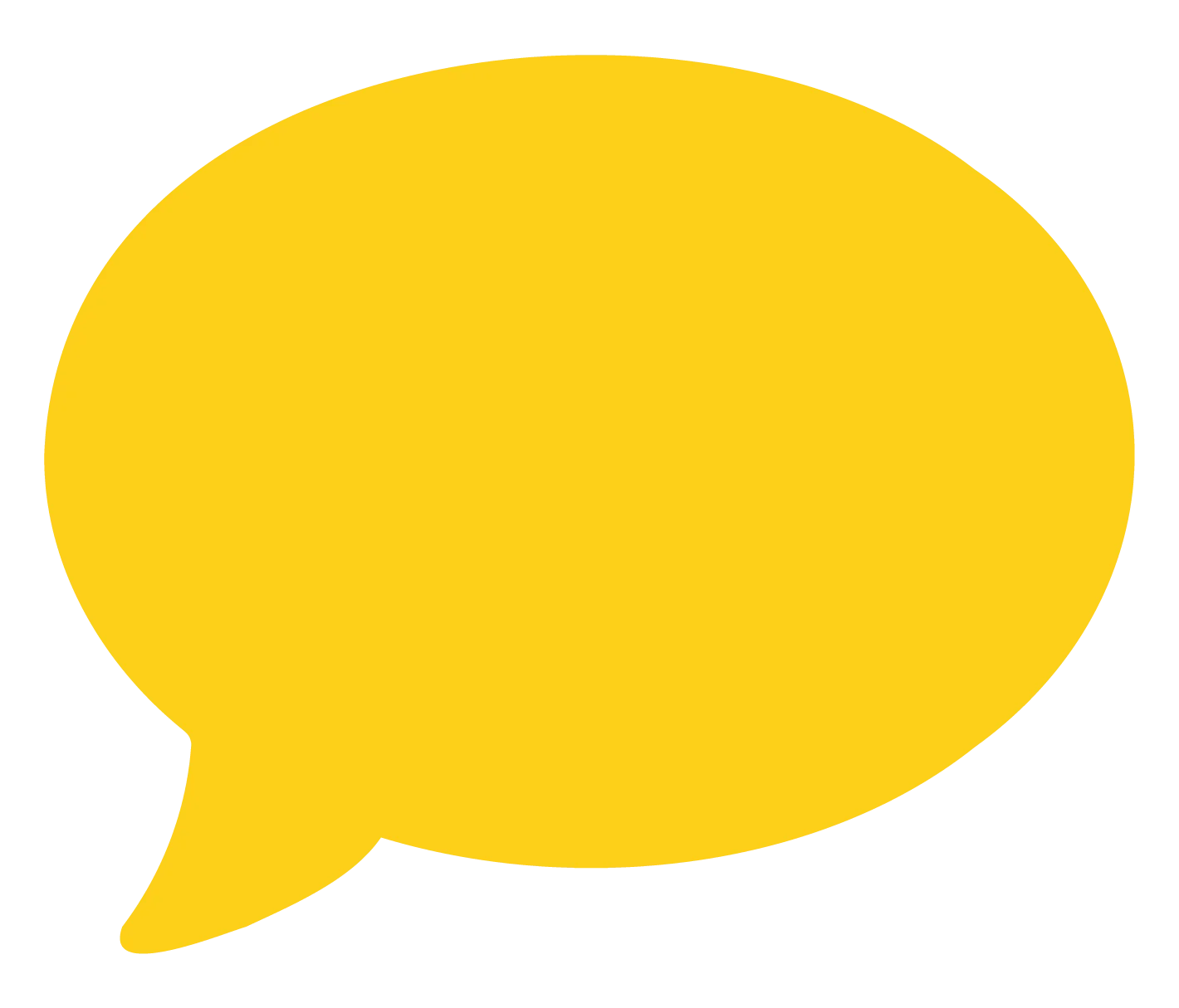 Bright Sunny Yellow Speech Bubble Clipart Graphic Design Element