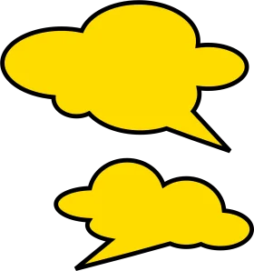 Bright Sunshine Yellow Speech Bubbles Cartoon Clipart Illustration Design