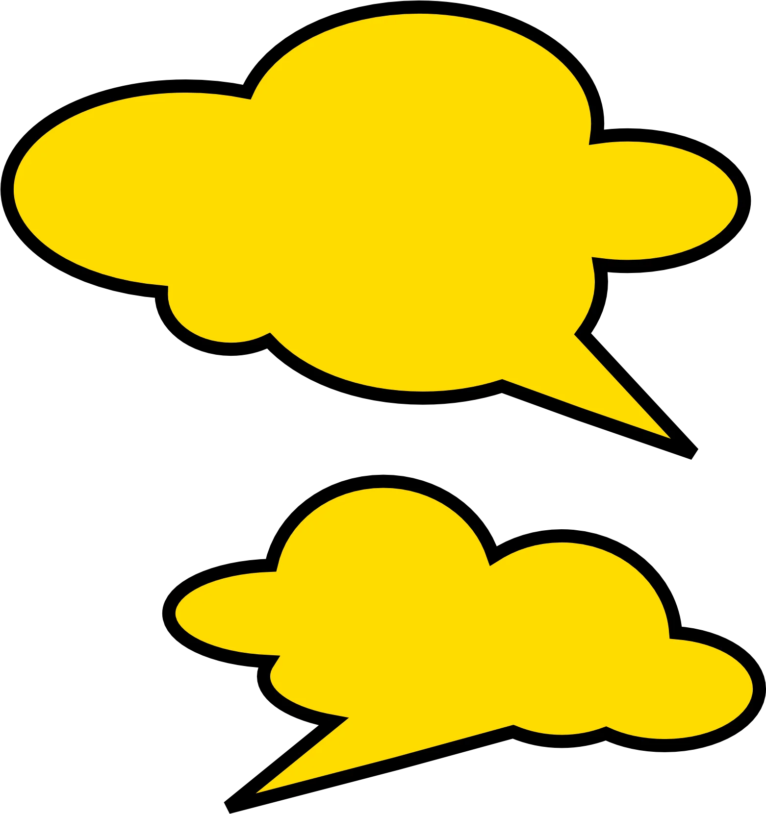 Bright Sunshine Yellow Speech Bubbles Cartoon Clipart Illustration Design