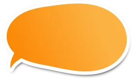 Bright Tangerine Speech Bubble Clipart with Smooth Curved Design