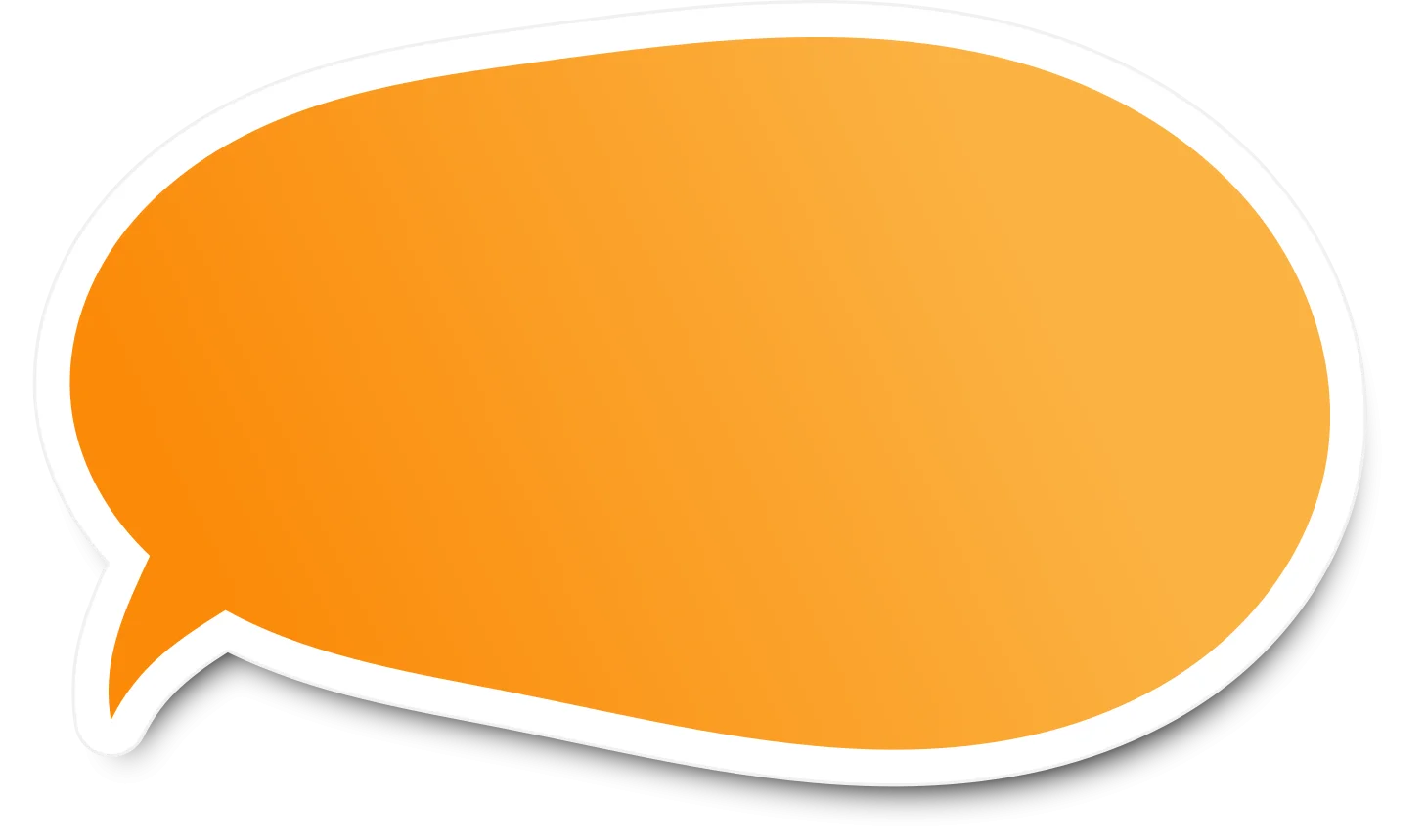 Bright Tangerine Speech Bubble Clipart with Smooth Curved Design