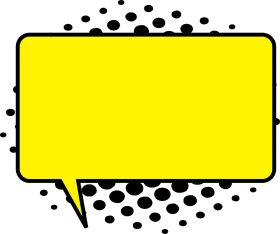 Bright Yellow Comic Speech Bubble Clipart with Dotted Background