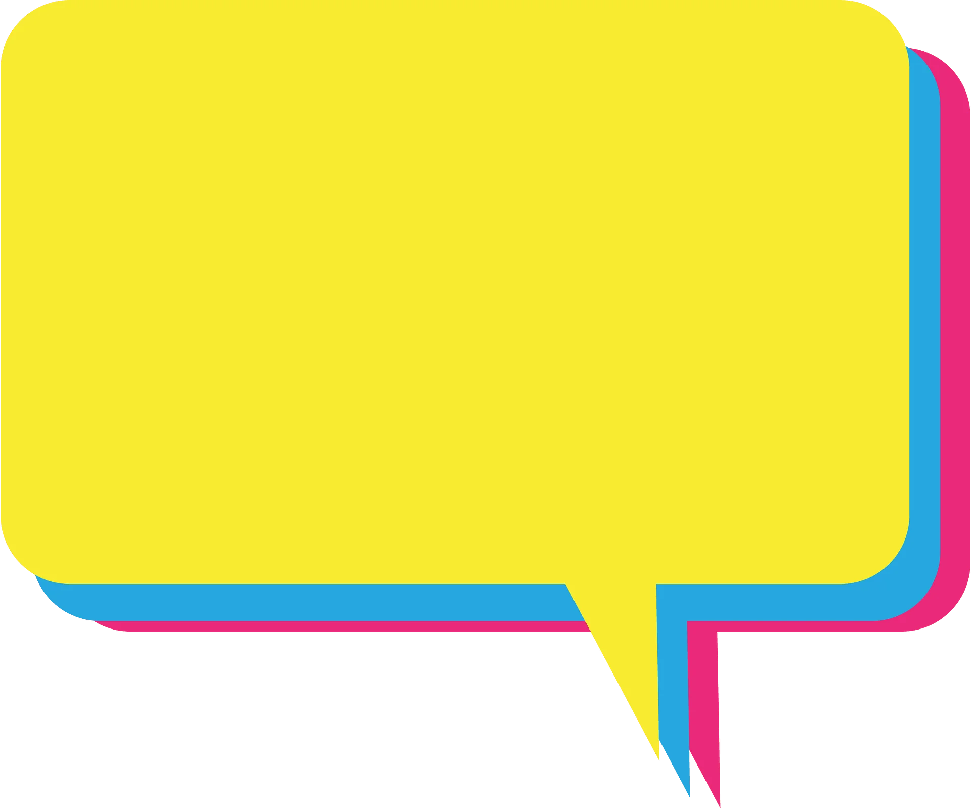 Colorful Layered Speech Bubble Clipart with Bright Graphic Design