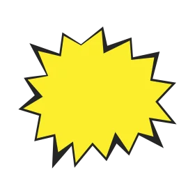 Explosive Yellow Starburst Comic Speech Bubble Clipart Design Element