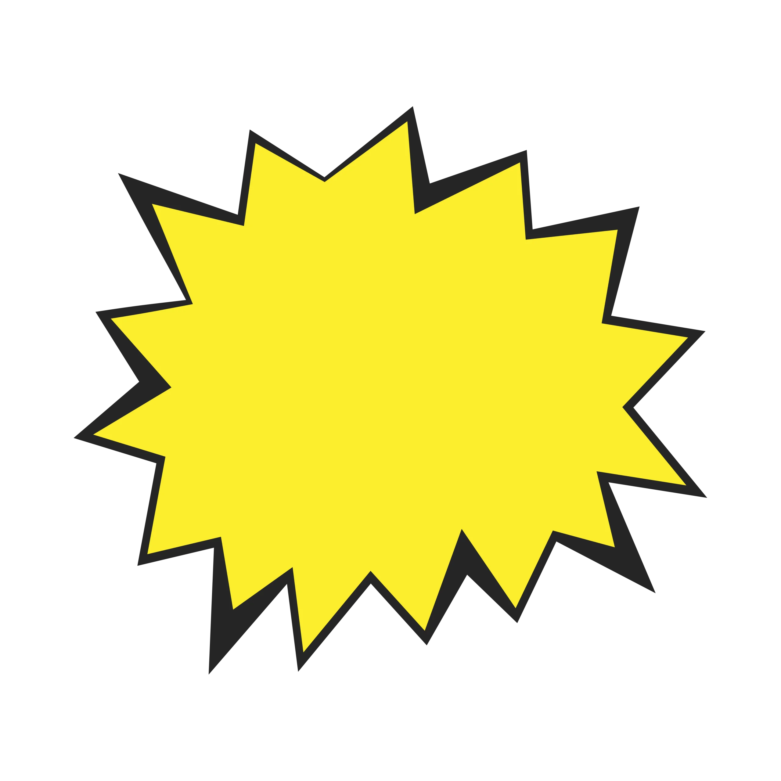 Explosive Yellow Starburst Comic Speech Bubble Clipart Design Element
