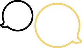 Minimalist Black and Yellow Speech Bubble Clipart Design for Communication