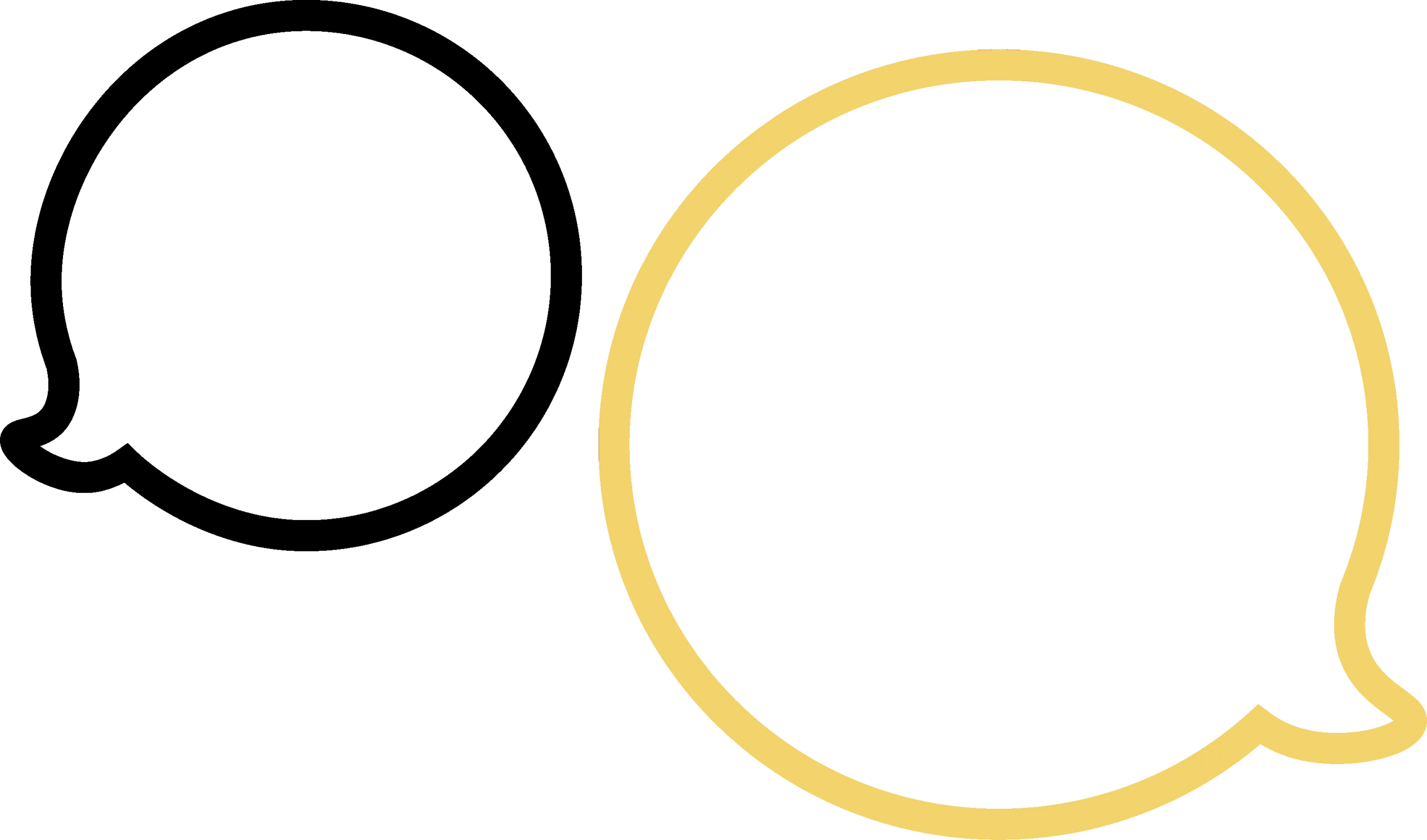 Minimalist Black and Yellow Speech Bubble Clipart Design for Communication