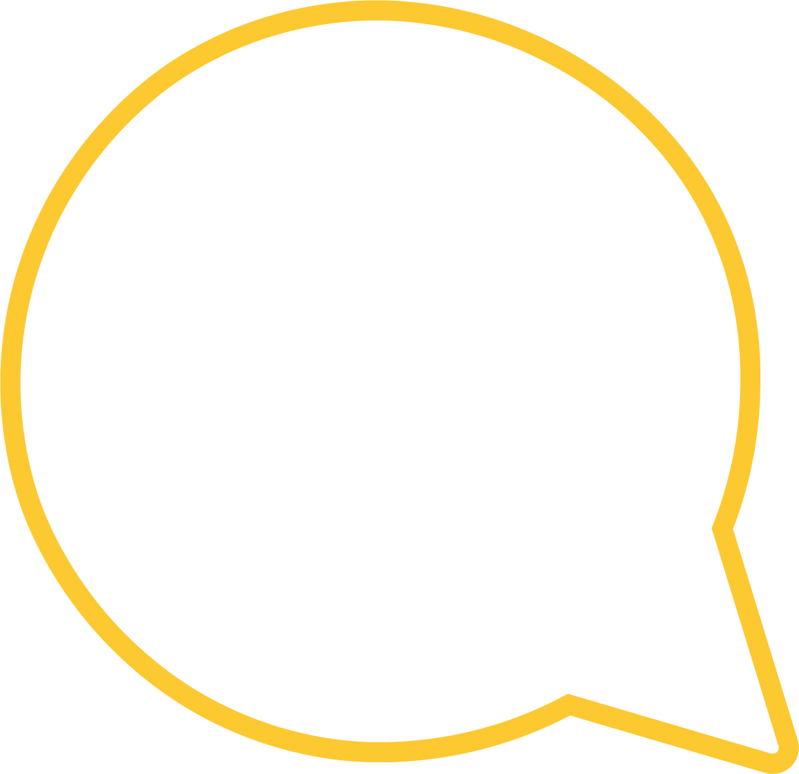 Minimalist Sunny Yellow Speech Bubble Clipart with Smooth Rounded Design