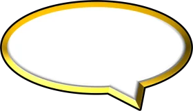 Sleek Golden-Edged Conversation Bubble Clipart with Elegant Outline Design