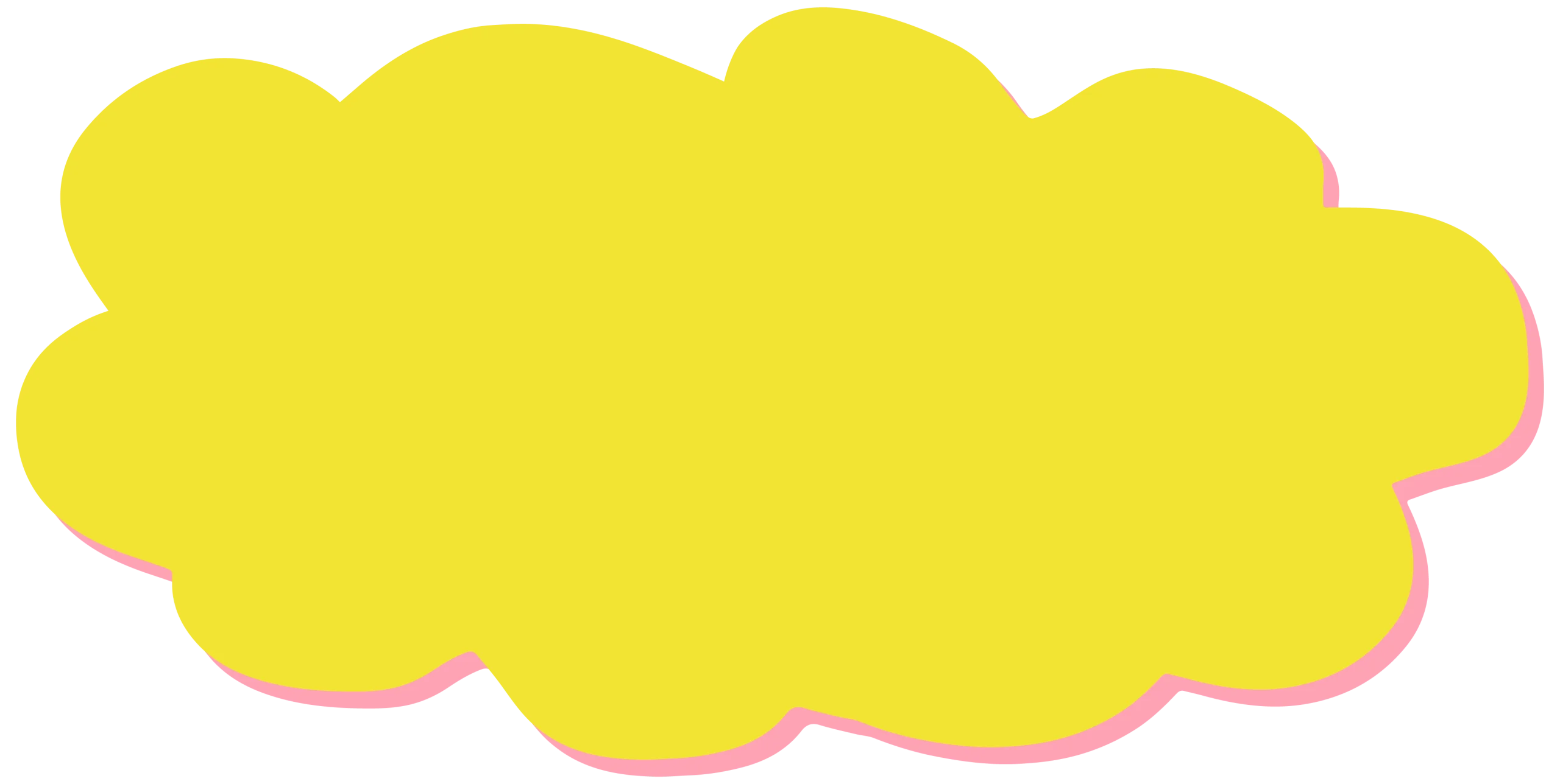 Soft-Edged Luminous Yellow Cloud-Shaped Speech Bubble Clipart Design Element