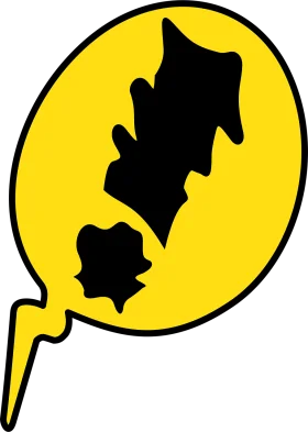 Stylized Lightning Speech Bubble Clipart with Dramatic Black Silhouette