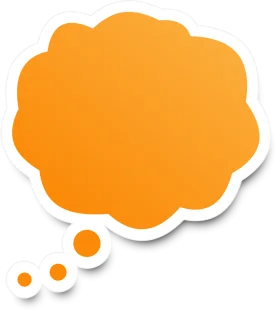 Sunny Orange Speech Bubble Clipart with Gradient Shading and White Border
