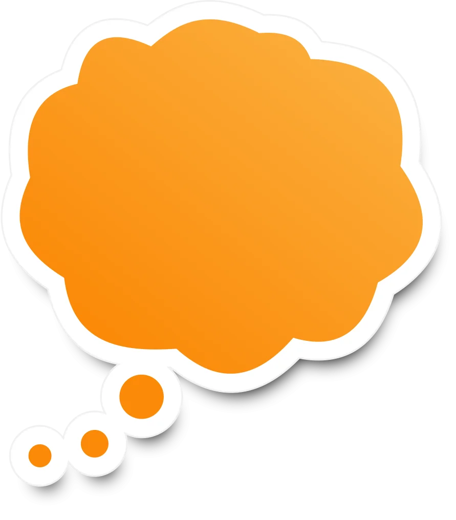 Sunny Orange Speech Bubble Clipart with Gradient Shading and White Border