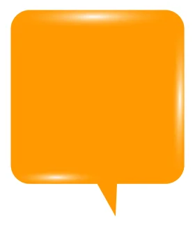 Sunny Orange Square Speech Bubble Clipart with Glossy Rounded Edges