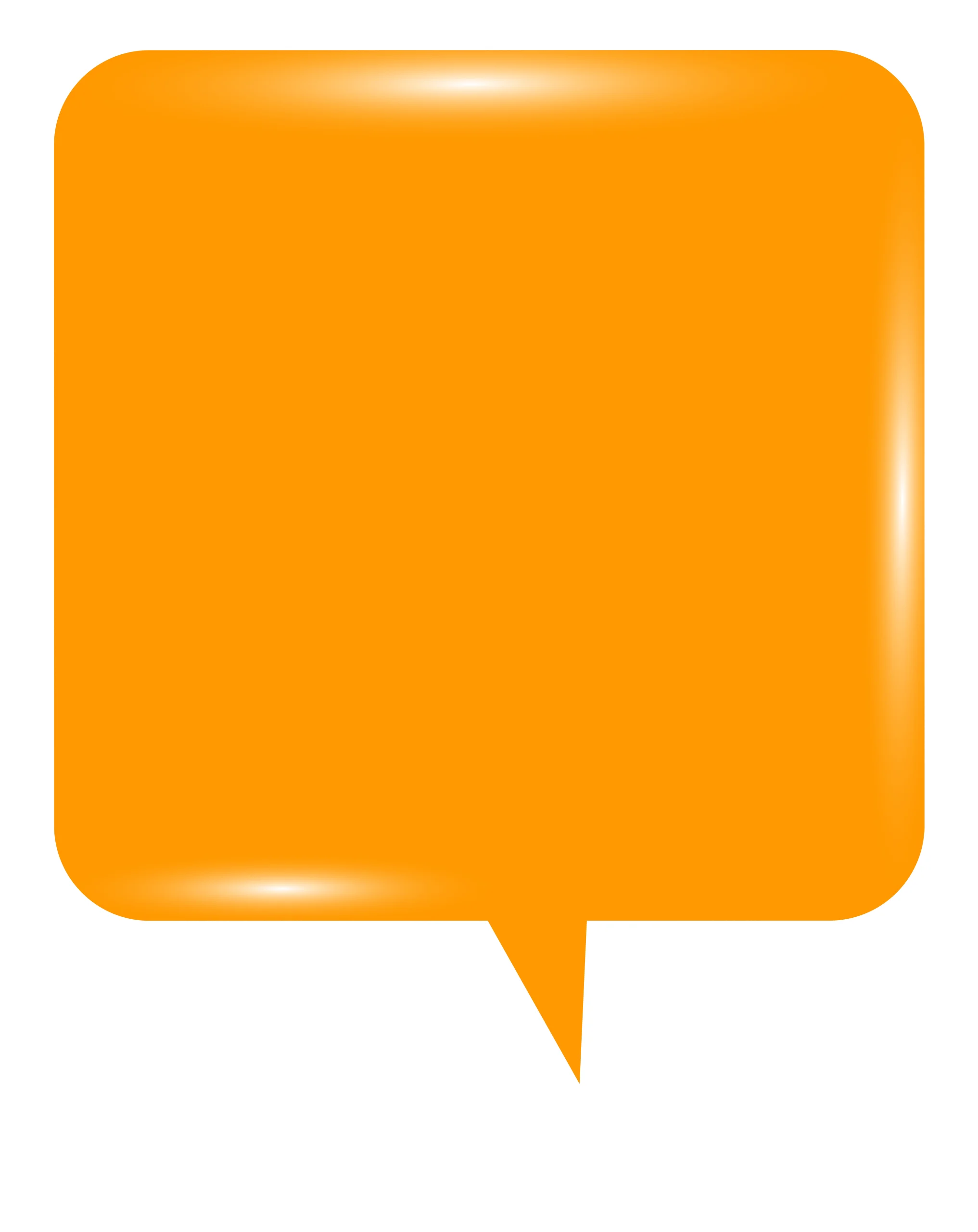 Sunny Orange Square Speech Bubble Clipart with Glossy Rounded Edges