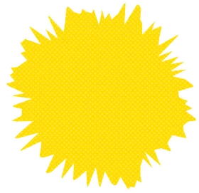 Sunshine Burst Comic Style Yellow Starburst Clipart Design Element