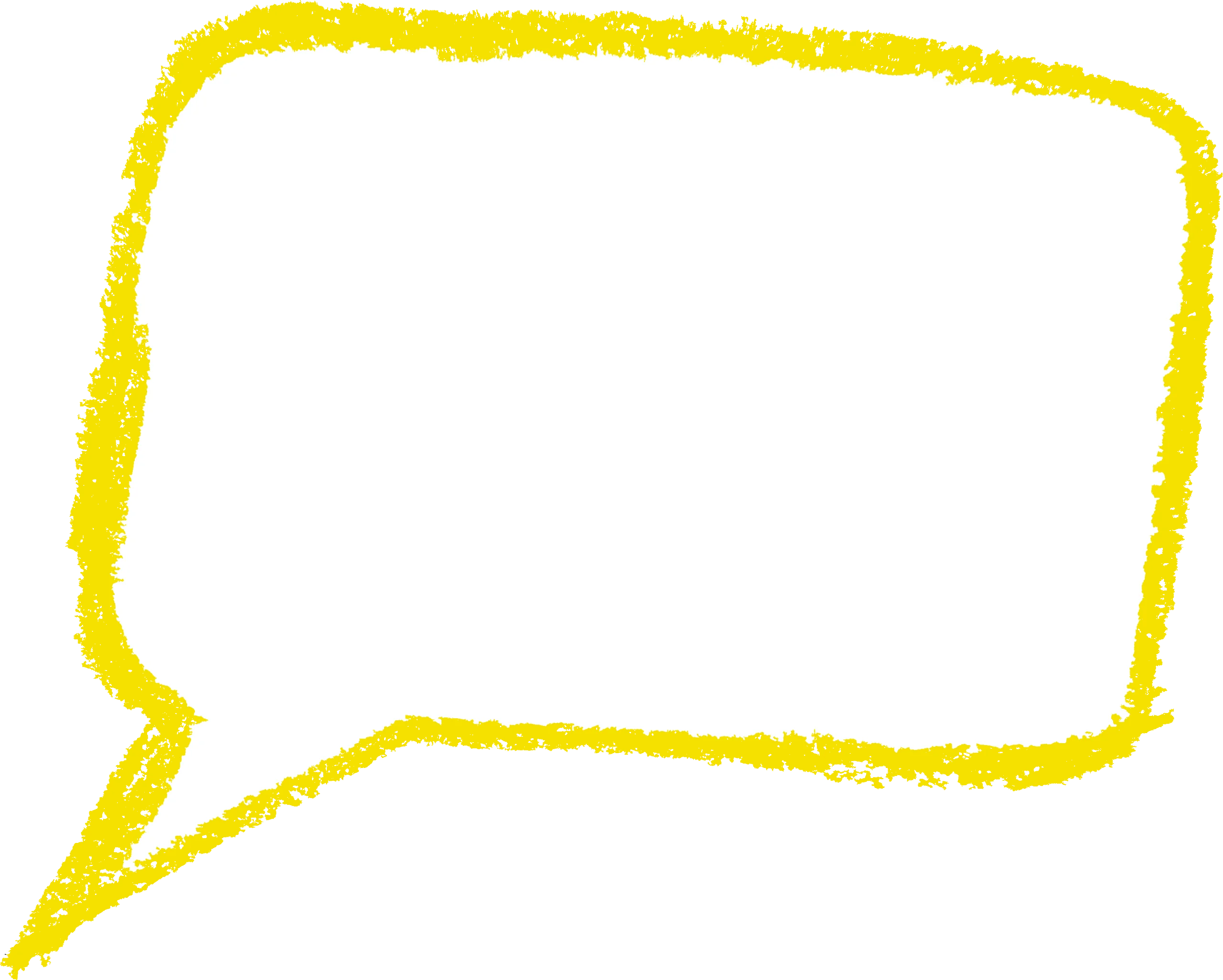 Sunshine-Hued Hand-Drawn Speech Bubble Clipart with Textured Edges