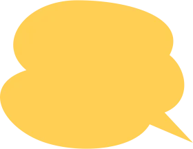 Sunshine Yellow Speech Bubble Clipart with Soft Organic Rounded Shape