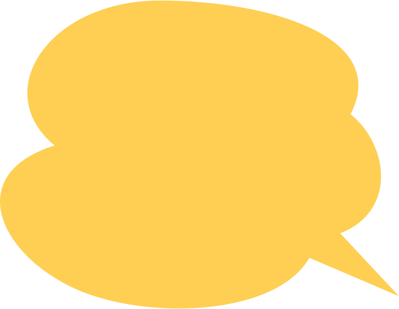 Sunshine Yellow Speech Bubble Clipart with Soft Organic Rounded Shape