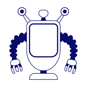 Charming Robotic Companion: A Whimsical Technology Clipart Design with Friendly Demeanor