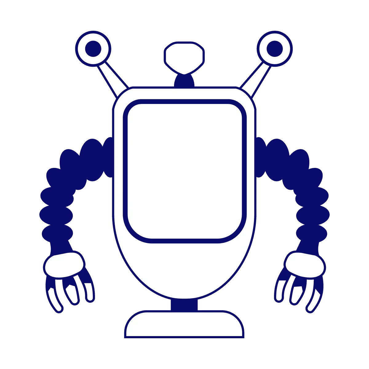 Charming Robotic Companion: A Whimsical Technology Clipart Design with Friendly Demeanor