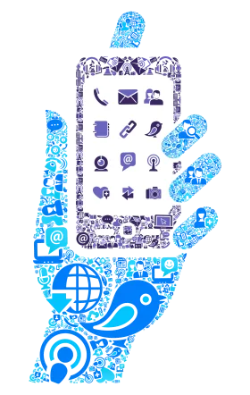 Digital Communication and Social Media Technology Clipart Illustration