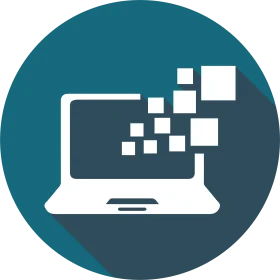Digital Transformation Laptop Technology Pixelated Clipart Icon Design