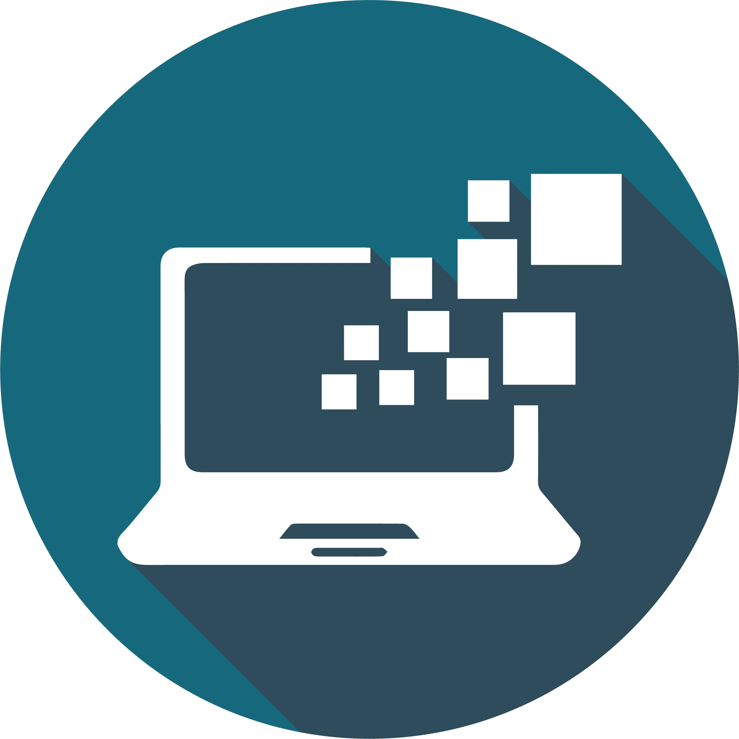 Digital Transformation Laptop Technology Pixelated Clipart Icon Design