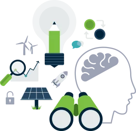 Innovative Technology and Sustainability Concept Design Clipart Illustration
