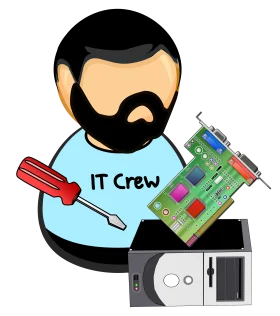 IT Professional Support Technician Cartoon Clipart with Computer Hardware