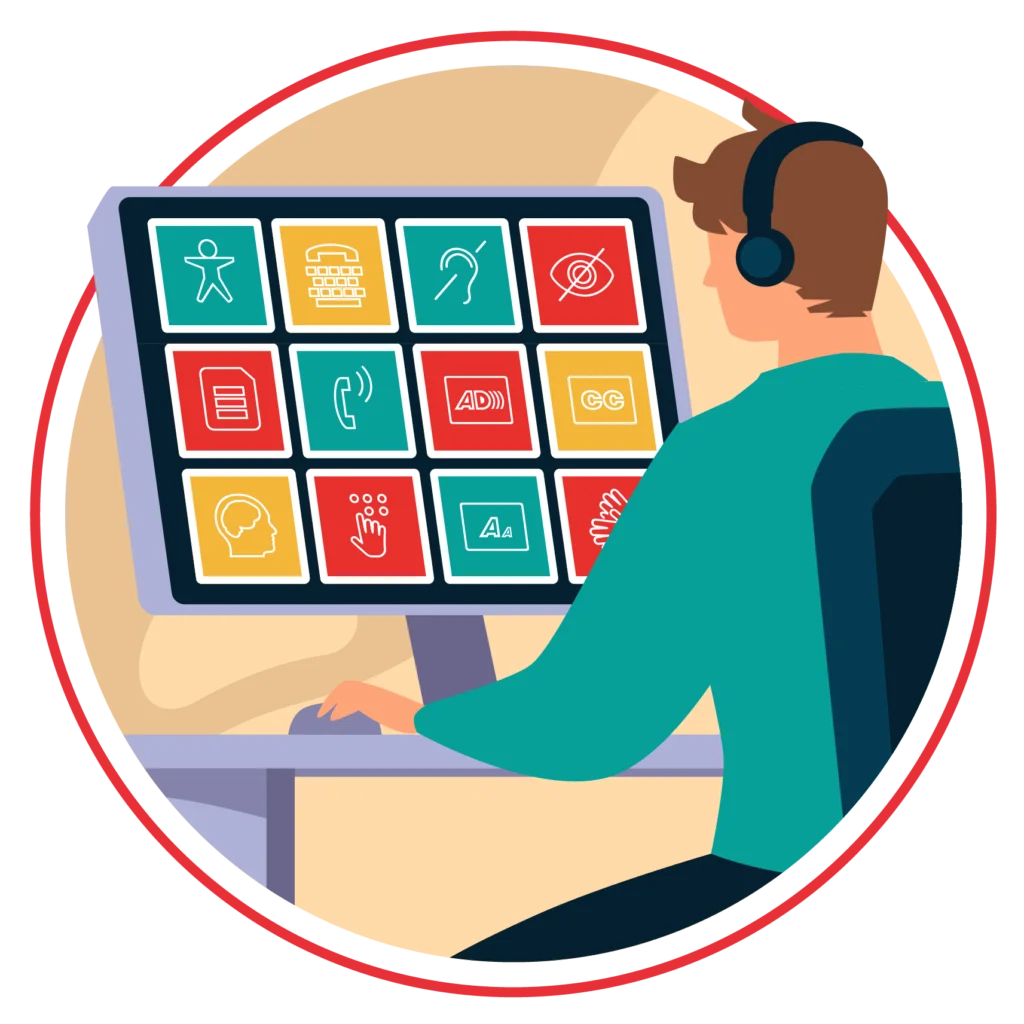 Professional Workspace Clipart: Ergonomic Digital Workstation with Intuitive Icons