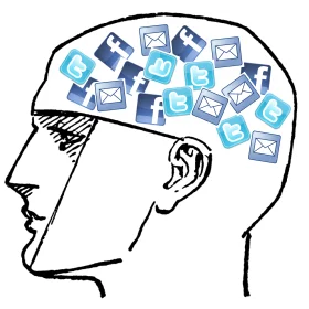 Social Media Brain Connectivity Network Technology Clipart Illustration