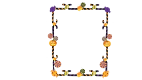 Spooky Halloween Border Clipart with Jack-o'-Lanterns and Festive Decorative Elements