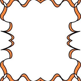 Spooky Halloween Orange and Black Wavy Border Clipart Design Element