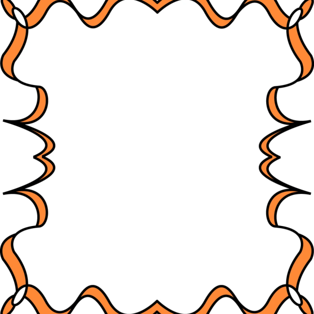 Spooky Halloween Orange and Black Wavy Border Clipart Design Element