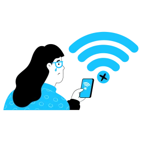 Technology Communication Disruption Clipart Illustration of Wi-Fi Connection Problem