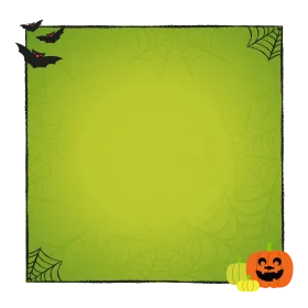 Spooky Halloween Border Clipart with Bats, Cobwebs, and Jack-o-Lantern Pumpkin