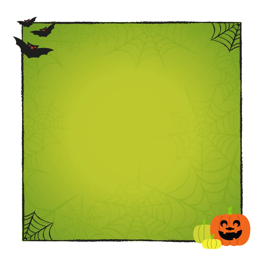 Spooky Halloween Border Clipart with Bats, Cobwebs, and Jack-o-Lantern Pumpkin