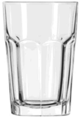 Crystal Clear Beverage Tumbler Clipart - Transparent Drinking Glass Design