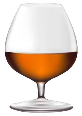 Elegant Cognac Snifter Glass Clipart with Warm Amber Liquid Illustration