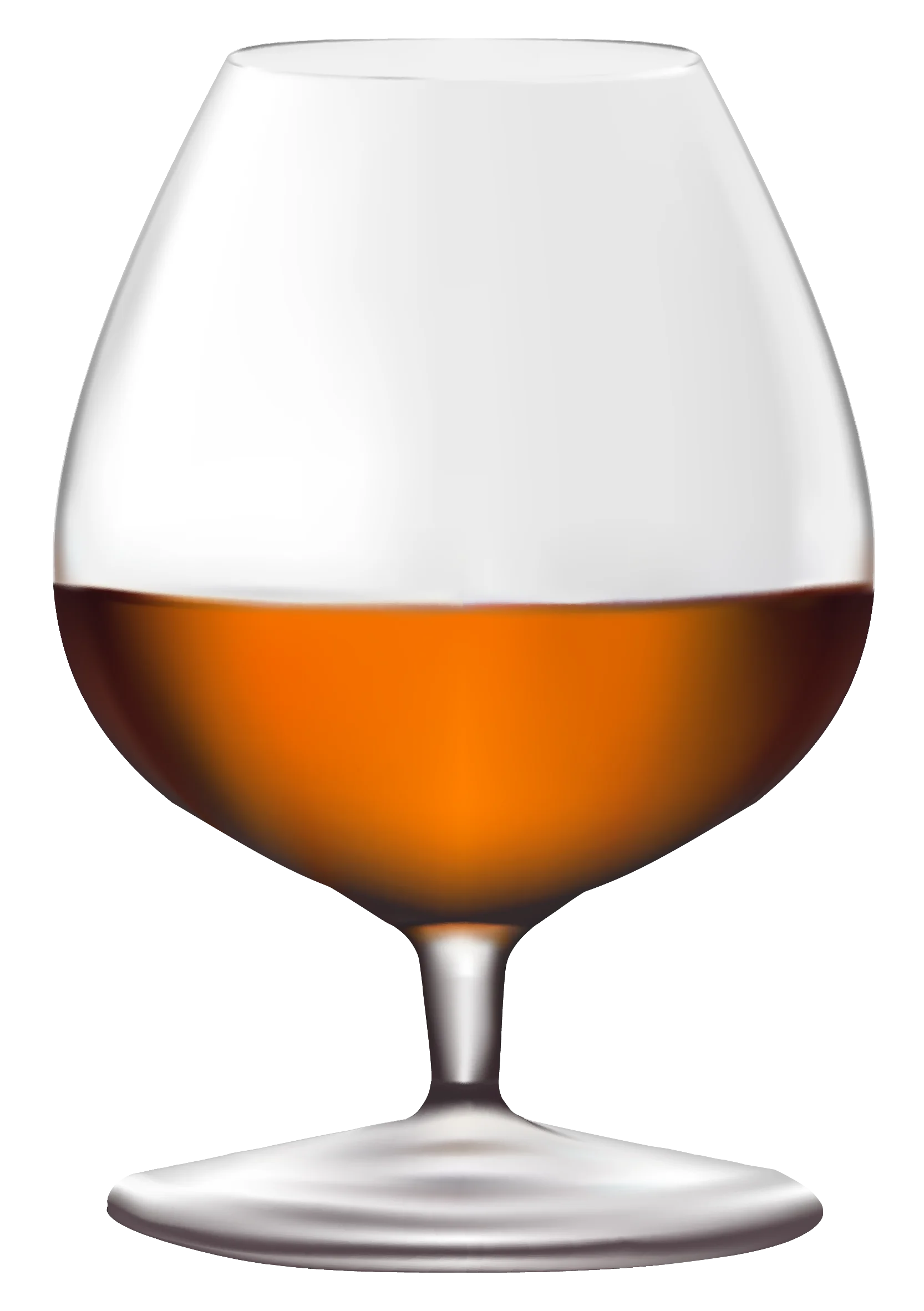 Elegant Cognac Snifter Glass Clipart with Warm Amber Liquid Illustration