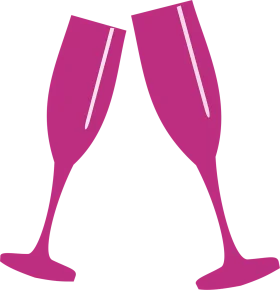 Elegant Pink Champagne Flutes Celebration Clipart Design