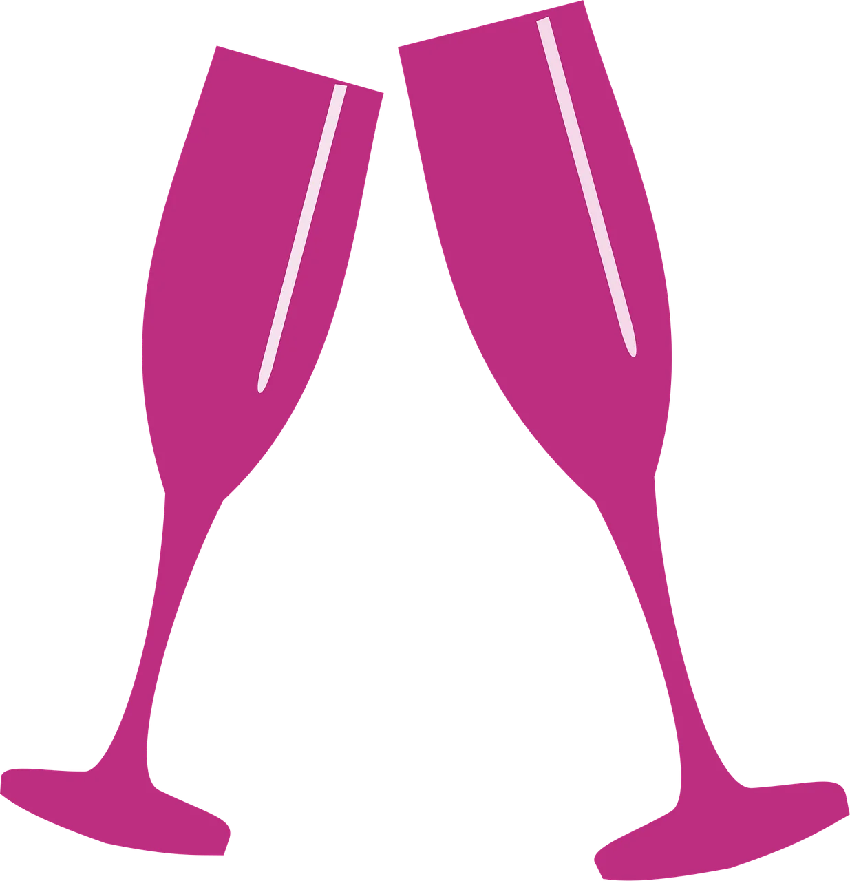Elegant Pink Champagne Flutes Celebration Clipart Design