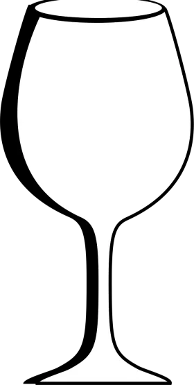 Elegant Wine Glass Silhouette Clipart - Minimalist Outline Design for Sophisticated Graphics
