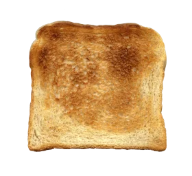 Golden-Brown Crispy Delicious Toast Slice Clipart with Rustic Texture