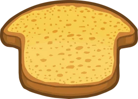 Golden-Hued Toasted Bread Slice Clipart with Warm Buttery Texture