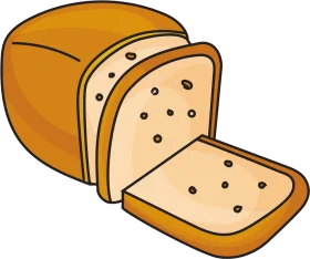 Golden Toasted Bread Slice Clipart Illustration with Playful Dots