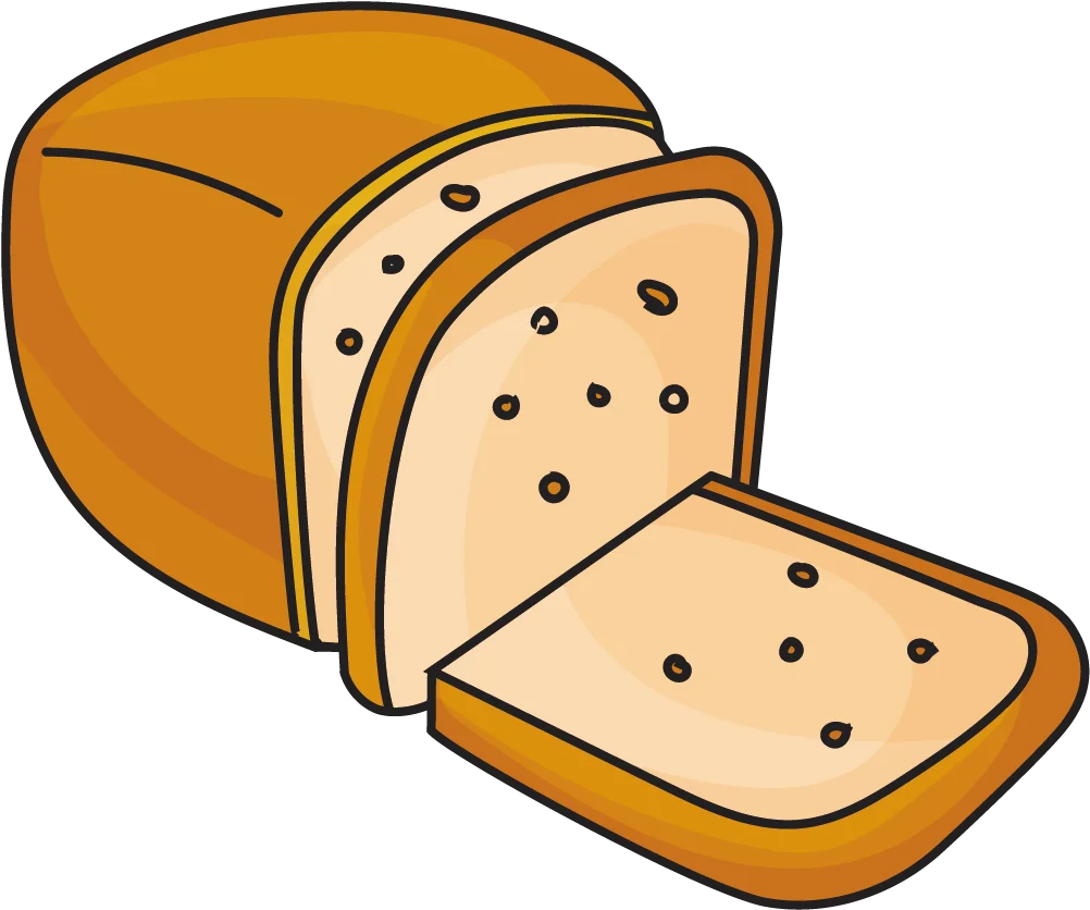 Golden Toasted Bread Slice Clipart Illustration with Playful Dots